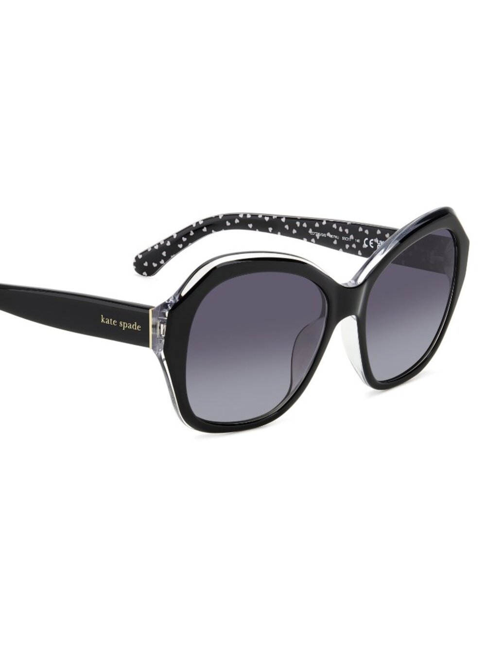 NEW KATE SPADE LOTTIE/G/S 0807WJ BLACK GREY POLARIZED AUTHENTIC SUNGLASSES - Picture 4 of 6